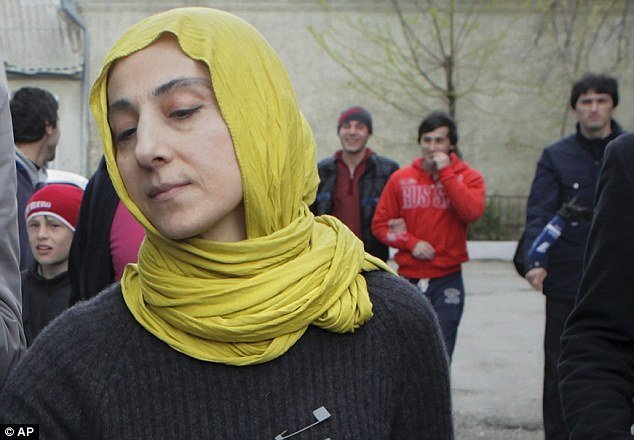 Zubeidat Tsarnaeva appeared publicly outside her home in Dagestan for the first time since her sons Tamerlan and Dzhokhar Tsarnaev were named as suspects