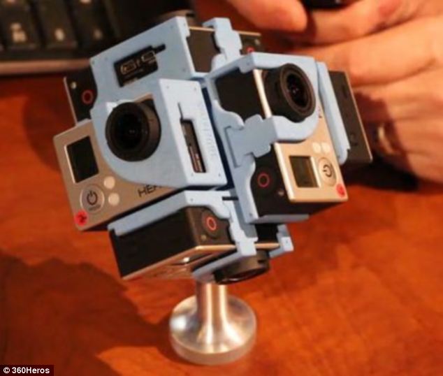 360Heros camera mounts can hold up to six GoPro cameras