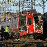 A train that left New York City's Grand Central station en route to New Haven, Connecticut, derailed then was hit by another train