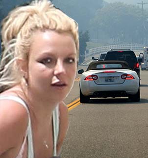 Britney Spears was seen racing towards California wildfire to get to her family as flames threaten to engulf their home