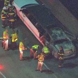 Five women died and four were injured when a stretch limo caught fire on the San Mateo bridge near San Francisco on Saturday night