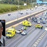 George Michael was involved in a crash in his Range Rover during rush hour on the M1 motorway near St Albans, Hertfordshire