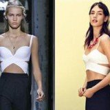 H&M's white jersey bustier looks strangely similar to Balenciaga's white crop top from the spring 2013 collection