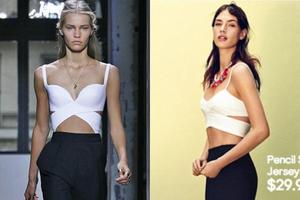 H&M's white jersey bustier looks strangely similar to Balenciaga's white crop top from the spring 2013 collection