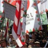 Hungary's far-right Jobbik party has staged a rally in the center of the capital in protest at the Budapest's hosting of the World Jewish Congress