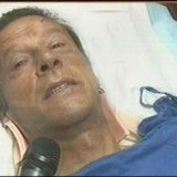 Imran Khan is recuperating in hospital after falling off a makeshift lift that was taking him onto a stage at an election rally in Lahore