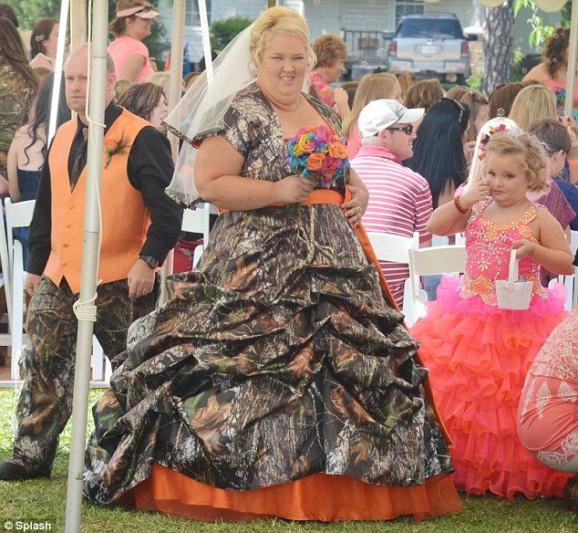 June Shannon wore a bizarre camouflage wedding dress for her nuptials with Honey Boo Boo’s father Sugar Bear in their Georgia back garden