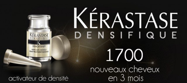 Kérastase Densifique, which has been hailed as a major breakthrough, stimulates the scalp to wake up dormant follicles