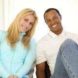 Lindsey Vonn and Tiger Woods looked more than comfortable to show off their sporting physiques as they spent a day lounging and fishing on golfer’s yacht in Florida