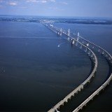 The William Preston Lane Jr. Memorial Bridge spans nearly five miles of the Chesapeake Bay to connect Maryland's eastern and western shores