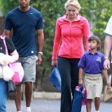 Tiger Woods and new girlfriend Lindsey Vonn play happy families as they drop his children off at school
