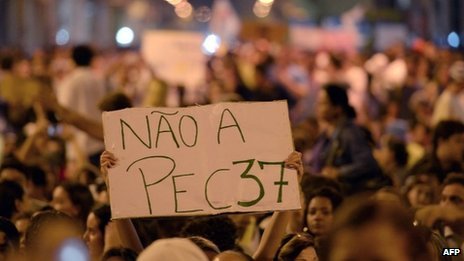 Brazil's Congress has rejected proposed constitutional amendment PEC 37 that was a key grievance of protesters