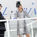 Eight months pregnant Kate Middleton cut a fashion-forward figure as she appeared at Southhampton Docks to christen the Royal Princess