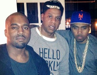 Kanye West celebrated his 36th birthday in New York with Jay-Z, Beyonce and Nas