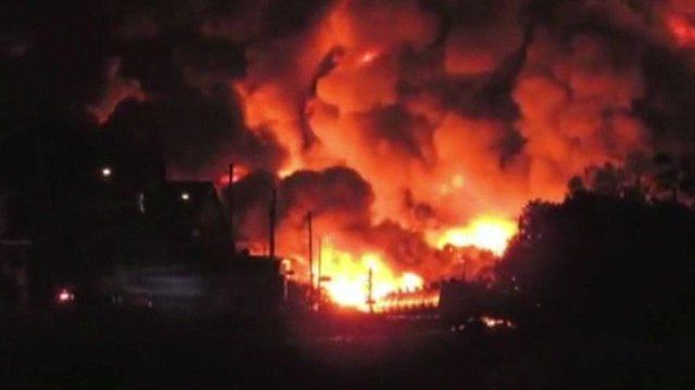 A freight train carrying petrochemicals has exploded in Canadian town Lac-Megantic, forcing the evacuation of up to 1,000 people