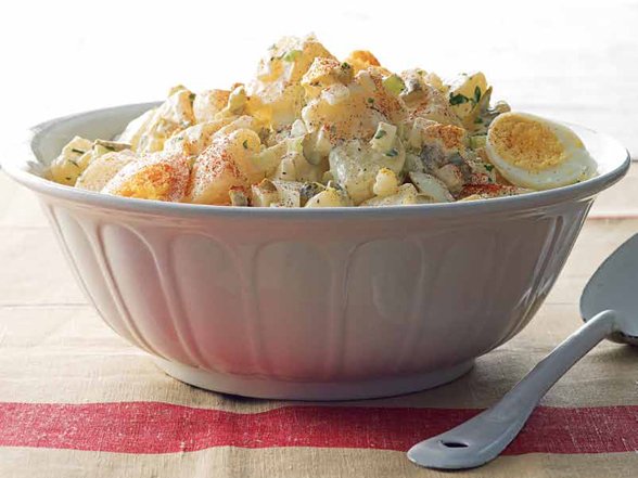 A good old fashioned, down home potato salad recipe that brings back memories of 4th of July picnics in the park and family gatherings