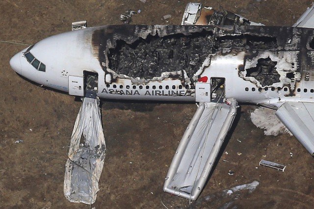 Asiana Airlines shares fell nearly 6 percent in Seoul, after one of its planes crash landed in San Francisco 