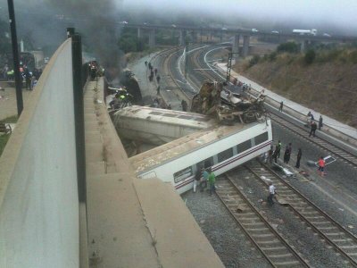 At least 10 people are reported killed after a train has derailed near Santiago de Compostela in north-western Spain