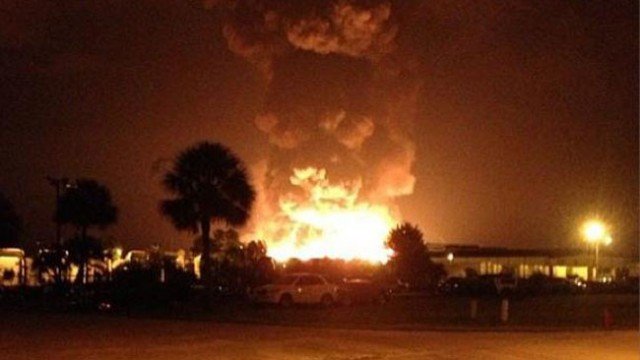 At least seven people were injured by a series of explosions at Blue Rhino propane plant in Tavares