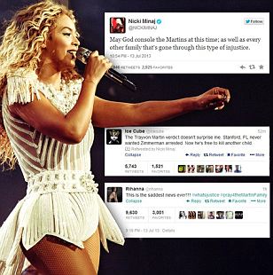 Beyonce stopped her concert and called for a moment of silence for Trayvon Martin