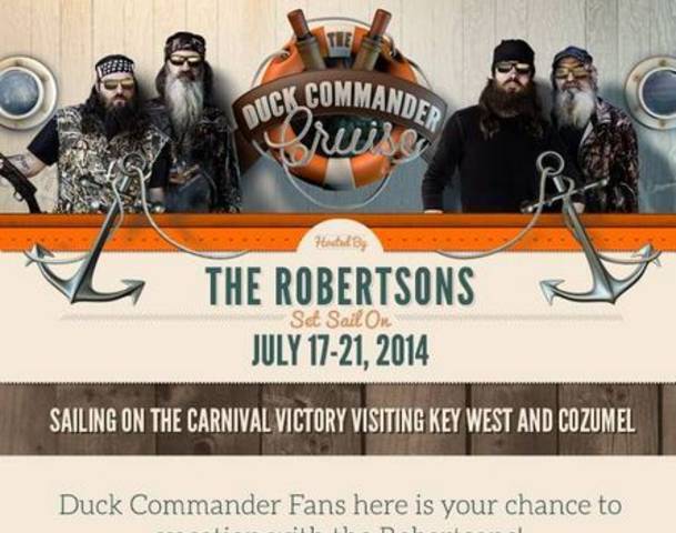 Duck Dynasty fans from around the world are invited to join the show stars on the Duck Commander Cruise next summer