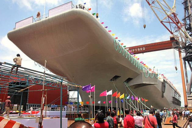India has launched its first indigenous aircraft carrier from a shipyard