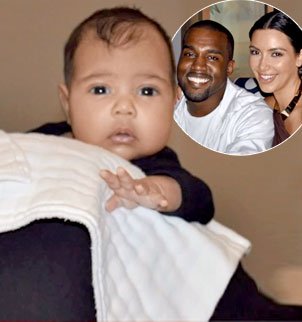It appears baby North possesses both her mother Kim Kardashian and father Kanye West's looks