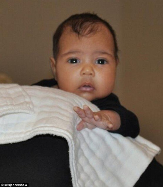 Kanye West has finally revealed the first picture of his and Kim Kardashian’s baby daughter North West on matriarch Kris Jenner’s show