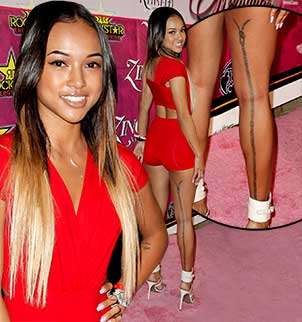 Karrueche Tran put her bit of ink on full display while attending Zing Vodka's Kandyland soiree in Beverly Hills