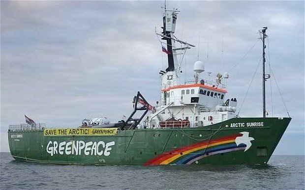 About 15 men in balaclavas seized the Arctic Sunrise ship in the Barents Sea