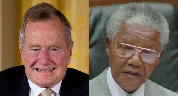 Former President George H.W. Bush announced Nelson Mandela's death after his spokesman misread news flash