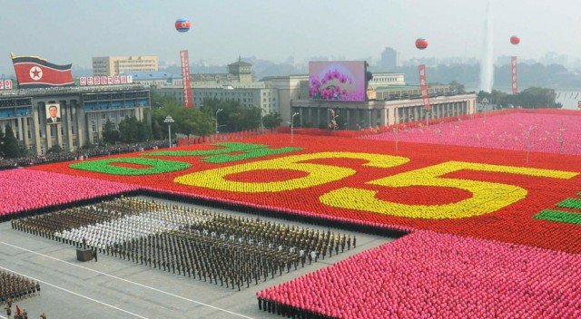 North Korea has marked the 65th anniversary of its founding with a huge military parade