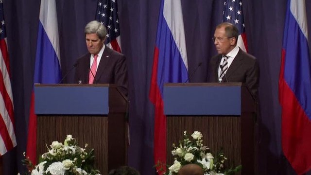 Russia and the US have agreed in Geneva that Syria's chemical weapons must be destroyed or removed by mid-2014
