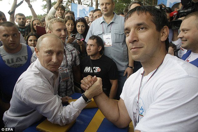 Vladimir Putin and a group of American politicians had an arm-wrestling match a few years after the fall of the Berlin wall