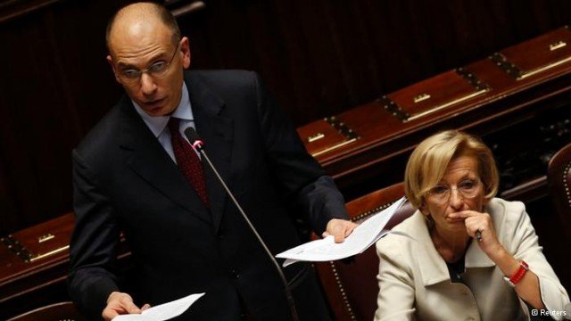 Italian PM Enrico Letta has been addressing parliament ahead of a crucial vote of confidence in his governing coalition