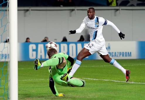 Manchester City midfielder Yaya Toure said he was subjected to racist chanting during his team's 2-1 win in Moscow
