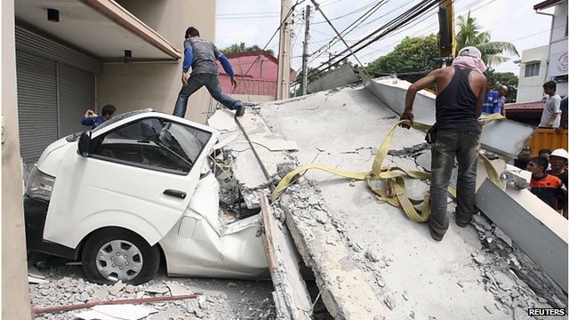 Several buildings and churches were damaged by the Philippines earthquake