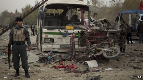 At least 10 Afghans have been killed and more than 20 injured in a suicide bomb attack in Kabul
