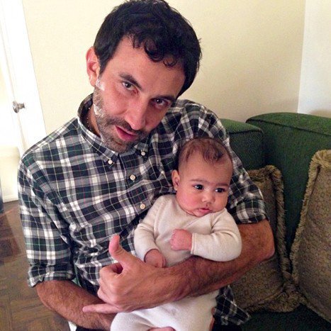 Baby North West with Italian designer and stylist Riccardo Tisci