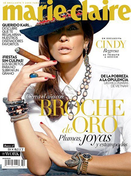 Cindy Crawford channels late screen siren Maria Felix on the cover of the upcoming issue of Marie Claire Mexico