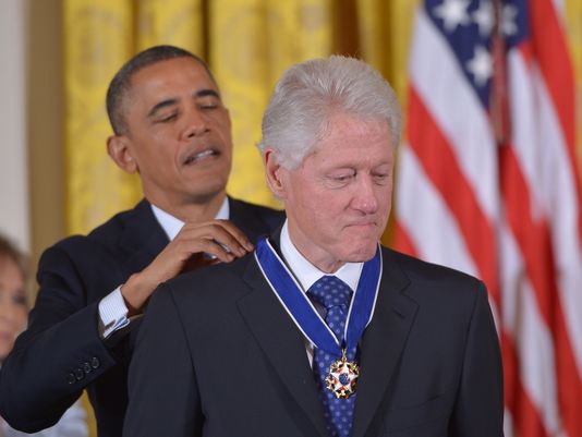 Former President Bill Clinton was among those receiving the Presidential Medal of Freedom 