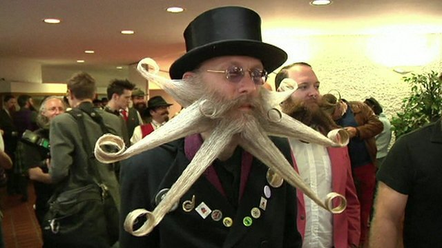 Hundreds of contestants have gathered for the World Beard and Moustache Championships in Germany