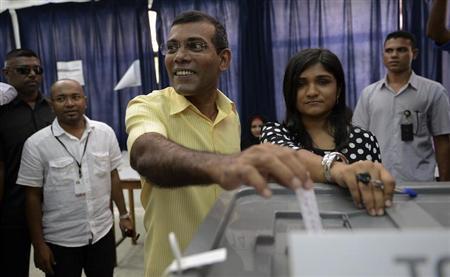 Maldives’ ex-President Mohamed Nasheed polled nearly 47 percent, just short of the 50 percent needed for outright victory