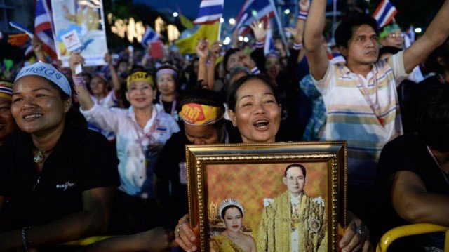 Tens of thousands of protesters marched on Bangkok streets for a second day of anti-government demonstrations in Thailand