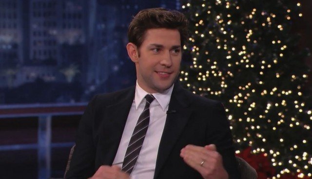 Upon returning home, John Krasinski was greeted by a group of carolers, and a small surprise sent to deliver Jimmy Kimmel's yuletide cheer