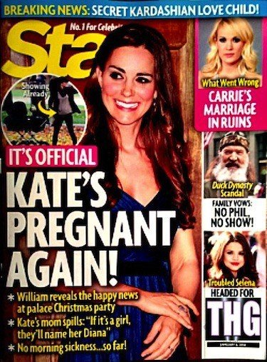 Kate Middleton is not pregnant with baby No 2, despite tabloid reports suggesting that another royal child is on the way in 2014