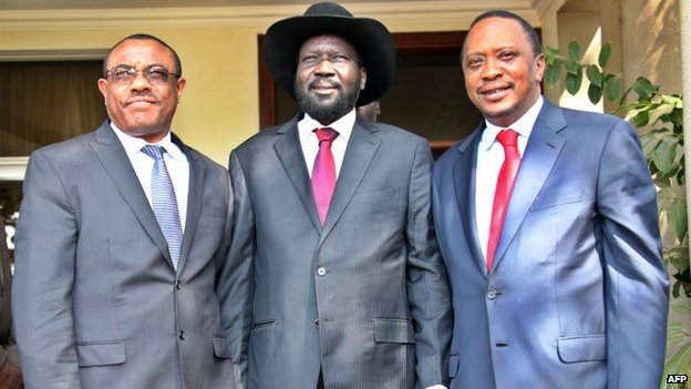Kenya talks come a day after South Sudan's President Salva Kiir Mayardit met the Kenyan president and Ethiopian PM in Juba