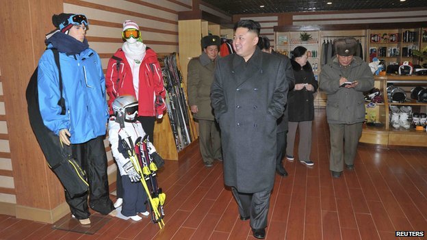 Kim Jong-un touring the Masik-Ryong ski resort