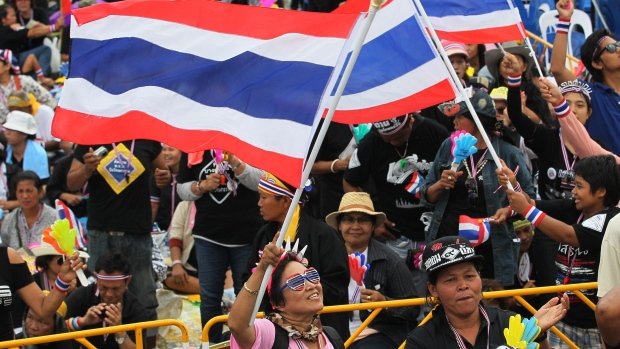 Thai opposition is holding a mass rally in Bangkok as its campaign to bring down the government of Yingluck Shinawatra continues