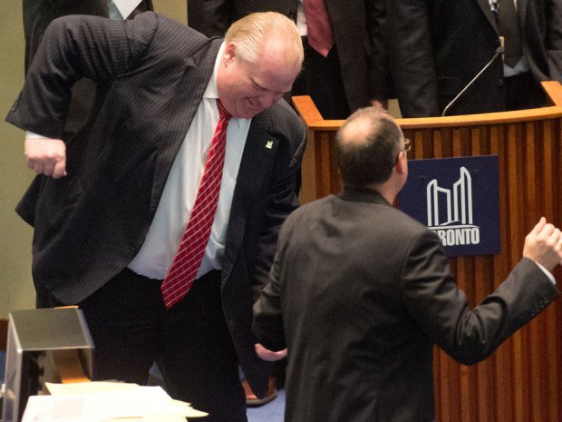 Toronto Mayor Rob Ford has been filmed dancing in the City Council to songs including Bob Marley's One Love